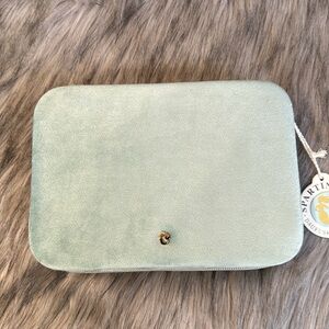 NWT Spartina 449 Jewelry Travel Case Dusty Blue / Aqua Velvet